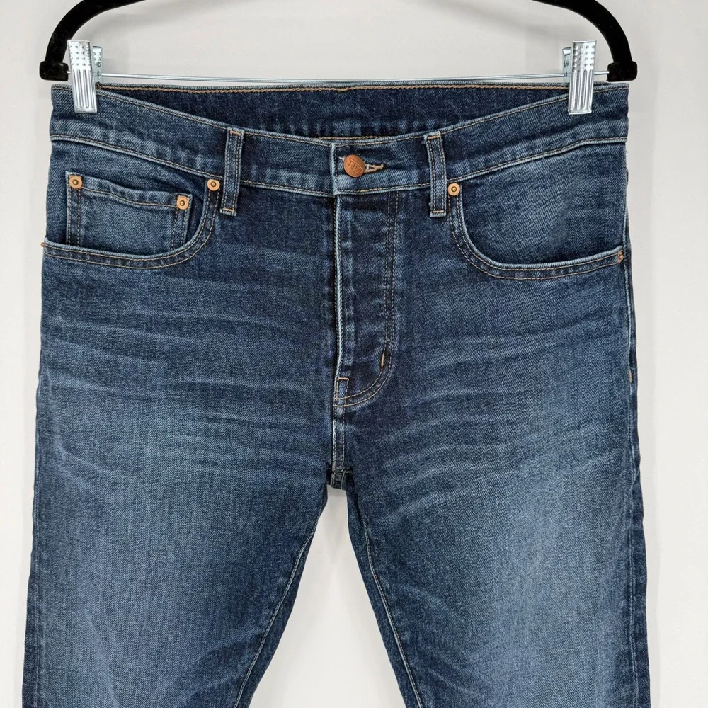 TWIN DRAGON DENIM SLIM STRAIGHT JEANS DARK WASH 32X32 MEN'S JEANS